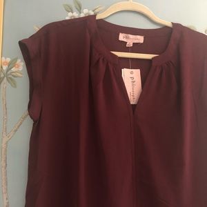 NWT Philosophy Burgundy Blouse